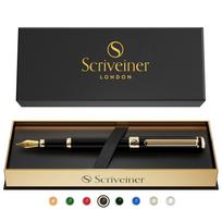 Scriveiner Premium Rašiklis su plunksna Turi originalią ir plunksną Šis rafinuotas rašiklio su plunksna dovanų rinkinys puikiai tinka tiek vyrams, tiek Idealiai tinka ir the juoda