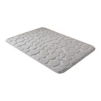 Memory Foam Bathroom Mat Non-Slip PVC Backing Super Soft Absorbent Memory Foam Bath Rug with 3D Embossed Pebble Design Floor Mat 60x90cm šviesiai pilka spalva