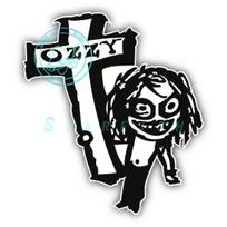 Ozzy Osbourne Kryžius Automobilio Buferio Lipdukas Decal Dažymo Purškimo Procesas Atsparus Vandeniui Apsauga Nuo Saulės Longest side  16cm juoda