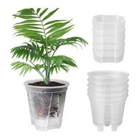 6 colių skaidrūs plastikiniai sodo vazonai, savaime laistomi vazonai, 5 pakuotė su giliu rezervuaru skaidri
