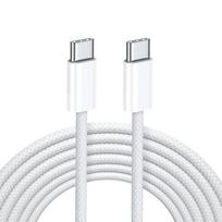 CP CBL5 Pintas laidas 65 W PD USB-C į USB-C duomenų ir įkroviklio 1 m kabelis baltas
