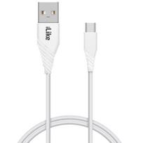 iLike ICT01 Atsparus TPE USB į USB-C (Type-C) Greitas 3.1A Duomenų ir Įkrovimo Kabelis 1m Balta
