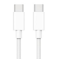 iLike CBL6 Pintas laidas 65 W PD USB-C į USB-C duomenų ir įkroviklio 2 m kabelis baltas
