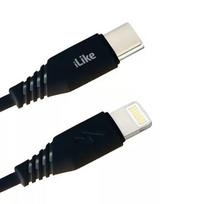 iLike CTL01 Durable TPE USB-C to Lightning Greita įkrovimo laidas 1m juodas