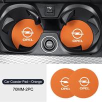 2PCS Leather Car Coaster Water Cup Bottle Anti-slip Pads For Opel Astra GTC Insignia Antara Meriva Zafira Auto Accessories