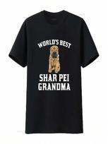 Shar Pei T Shirt World's Best Grandma Dog By Really Awesome Vintage Washed Casual Unisex Homme Graphic Slightly Fashion S įvairiaspalvis