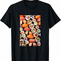 Shrimp Tempura Sushi California Rolls Avocado Rice Seaweed T-Shirt S įvairiaspalvis
