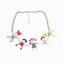 Imitation Pearls Cartoon Beads Chokers 3D Character Collar Elegant Design Character Chokers Necklaces Beaded Neck Chain