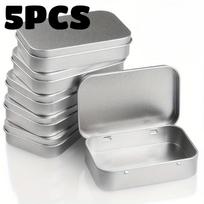 10 VNT Mini skardinė dėžutė Metalinė stačiakampė tuščia su atverčiamu dangteliu Laikymo dėžutė Sidabrinė Papuošalų Raktų Monetų Metalinė dėžutė Vestuvių Saldainių Laikymo skardinė