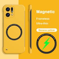 Saldi spalva, berėmis telefono dėklas, skirtas OPPO Find X5 Pro X5Pro 5G, apsauga kamerai, kietas magnetinis belaidis galinis dangtelis su Magesafe OPPO Find X5 bananų geltonos spalvos