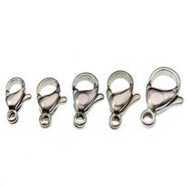 30pcs Stainless Steel Jewelry Findings Lobster Claw Clasp Connectors Hooks for Necklace & Bracelet Chains DIY Jewelry Findings 6x9mm 30pcs