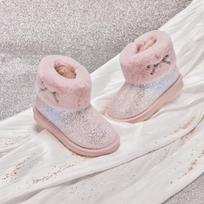 DAVE & BELLA Kids' Gradient Plush Snow Boots 29