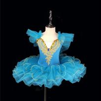New Kids Ballet Tutu Little Swan Dress Soft Tulle Princess Performance Costume 100 dangaus mėlyna spalva
