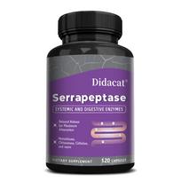 Serrapeptase Supplement, With Nattokinase, Protease, Hemicellulase, 120 Capsules Per Bottle 120 Capsules