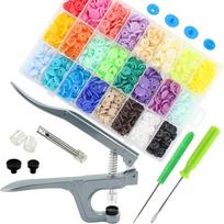 360 rinkinių T5 spaudės sagos be siuvimo plastikinės spaudės tvirtinimo detalės su replėmis įrankiai 24 spalvų spaudžių tvirtinimo detalių sagų rinkinys siuvimui drabužių audinio „pasidaryk pats“ rankdarbiams įvairiaspalvis