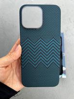 Originalus aramidinis anglies pluošto telefono dėklas Dangtelis ant For iphone 13 14 15 16 Pro Max 16Pro ProMax i14 i15 i16 Magnetinis dangtelis Magsafe Carbon Fiber&iPhone 16 Pro Max mėlyna