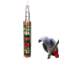 Metal Bird Parrot Feeder Food Fruits Basket Holder Foraging Equipment Bird Cage Feeding Device Birds Training Toy 1