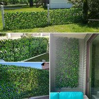 Artificial Ivy Privacy Fence Screen with Purple Flowers, Expandable Faux Ivy Trellis for Garden, Patio, Outdoor Decor One Size žalia