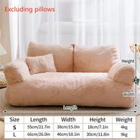 Prabangi kačių lova Super minkšta šilta sofa naminiams gyvūnėliams mažiems šunims katėms nuimama plaunama neslystanti kačiuko šuniuko lovos naminiams gyvūnėliams reikmenys M beige