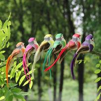 Plunksnų paukštis Spalva Paukštis Putplastis Paukštis Žalias Augalų rišimo modeliavimas Plunksnų paukščių Sodininkystė Pastoracinis sodas Dekoratyvinis amatų paukštis 6pcs gray