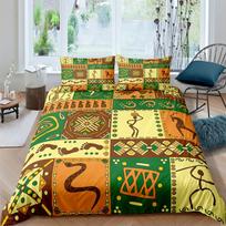 Bohemian Ethnic Style Duvet Cover Set Mandala Flower Orange Boho Polyester Comforter Cover for Adults Kids Teens King Queen Size 70x133cm 2pcs