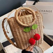 This Year'S Popular Bags, Messenger Women'S Bags, Niche High-End Rattan Bags For Women, Vacation Style Shoulder Bags For Women gray