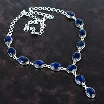 Fasetuotas iolito karoliai rankų darbo brangakmenių karoliai senoviniai papuošalai 925 svarų sterlingų sidabro karoliai reguliuojamo ilgio grandinėlės karoliai dovanos mamai Adjustable