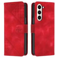 Butterfly Leather Phone Case for Samsung Galaxy Z Fold 6 5 4 3 Fold6 Fold5 Fold4 Fold3 with Shockproof Protective Cover Galaxy Z Fold5 red