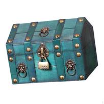 Treasure Box with Lock - Handcrafted Wooden Jewelry Storage raudona