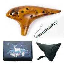 Ocarina12 Tones Alto C Ceramic Ocarina Musical Instrument with Song Book Neck String Neck Cord Carry Bag Good Gift for Beginners