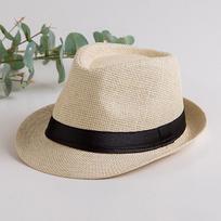 Unisex Šiaudinis Aukštas Skrybėlis: Britiško stiliaus apsauga nuo saulės vasarai – Tėvų ir vaikų fedora paplūdimio skrybėlė Child: fits 52-54CM head circumference balta