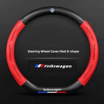 2026 Hot For VW VOLKSWAGEN Car Steering Wheel Cover Anti Slip Carbon Fibre Steer Handle Caps For VW GTI Polo Golf Passat Tiguan
