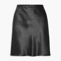 Moteriški mini sijonai Elastingi aukštu liemeniu Satino Šilkiniai A formos Šoninis skeltukas Įpjova vakarėliui Darbui Sijonas moterims Vasaros Laisvalaikio Boho Klostuotas Bodycon Trumpas sijonas S juoda