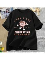I Cry A Lot But I Am So Productive Tshirt Wo'unisex Funny TTPD T Shirt Coffee Graphic T Shirts Cotton  Short Sleeve 1 S įvairiaspalvis