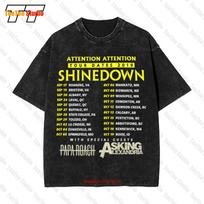 Shinedown Papa Roach Asking Alexandria Tour Vintažiniai Oversized Marškinėliai S įvairiaspalvis