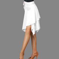 Lotynų šokio praktikos sijonas moterims, asimetrišku kraštu, apvyniojamas ant klubų šalis 65cm juoda