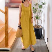 Medvilnės Lino Berankovė Moteriška Ilga Suknelė Vasarinė Kasdienė Laisva Kišeninė O formos iškirptė Elegantiška Moteriška Šventinė Vasarinė Suknelė M