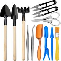 Wood Handle Bonsai Transplanting Tools Soil Digging Shovels Gardening Hand Tools  Kids Garden 12 PCS