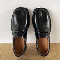 Loafer for Men and Women Split Toe Thick Sole Casual Leather Shoes Men 40 juoda
