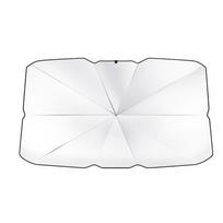 Folding Car Parasol Retractable Car Sun Shade Sunscreen Curtain Car Umbrella  Car Front Window large-Silver print