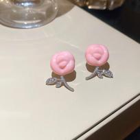 Girl's mind~ Super flash zircon flower necklace stud earrings set sweet princess light luxury high-end jewelry women