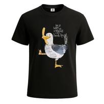 Happy As Seagull with French Fry Funny Novelty Party Unisex T-Shirt Gift Tee Top L