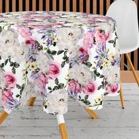 Dekoracyjny Obrus Okrągły 140 Cm - Róża Herbaciana, Poliester, Elegancka Dekoracja Stołu 140 x 140 cm (Okrąg)