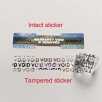 100pcs 48x11mm Silver Hologram Security Seal with Unique Serial Number VOID Left On Removal Dogbone Tamper Evident Label Sticker gray