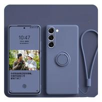 Silikoninis dirželio žiedas telefono dėklas Samsung Galaxy S21 FE S25 S24 Ultra S23 S22 Plus A53 A14 A54 A34 A13 A32 A24 magnetinis dangtelis Galaxy S21 FE gray