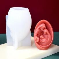 Jėzaus šeima Silikoninė žvakių forma 3D Jėzaus statula Gipso dervos amatai Liejimo forma Rankų darbo muilo cemento meno kūrimo įrankiai