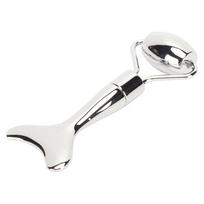 Facial Roller Gua Sha Board Double Heads Reduce Swelling Zinc Alloy Facial Massage Roller Set Silver