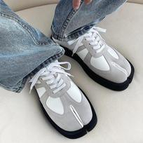 Tabi Batai Vyrams Moterims Natūrali Oda Laisvalaikio Sportiniai Batai Suvarstomi Unisex Suede Žemi Batai Nišinis Dizainas Split Toe Sportbačiai 35 gray