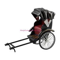 Vintage Jinrikisha Rickshaw Metal Model Collectible Tricycle Replicas For Bookshelves Display Unique Gift For Adults