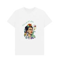 PREMIUM OFICIALUS Frida Kahlo Frida Kahlo Gėlės Balti Marškinėliai XL